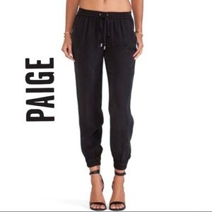 PAIGE Jogger Pants Black Jadyn Drawstring Waist Large